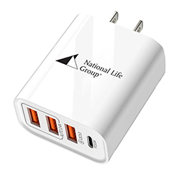 4-PORT (One USB-C) USB WALL CHARGER